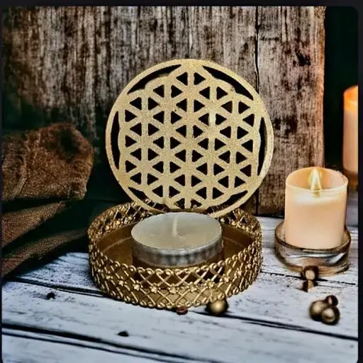 Reflection Candle Holder-Flower of Life