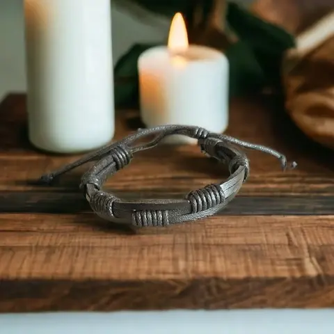 Fancy Bracelet - Brown Leather