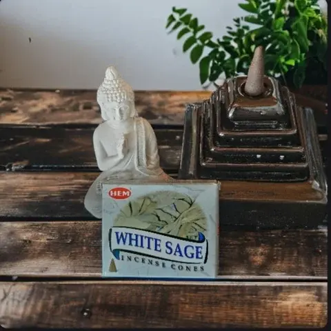 Boîte d'Encens cône sauge blanche