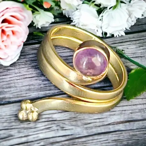 Adjustable Bronze Ring - Semi precious stone