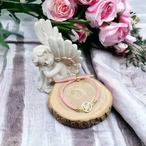 Bracelet d'amitié réglable rose pour femme