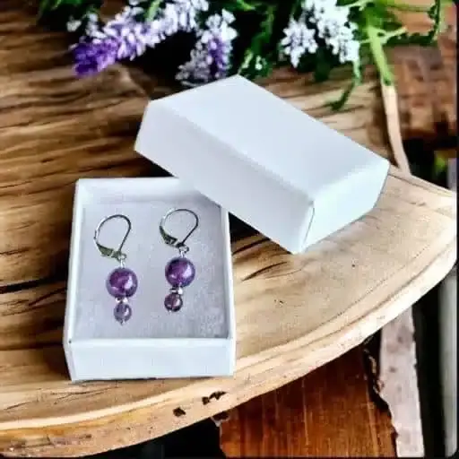 Boucles d'oreilles artisanales Pierre d'Améthyste