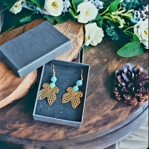 Boucles d'oreilles artisanales Papillon-Aventurine