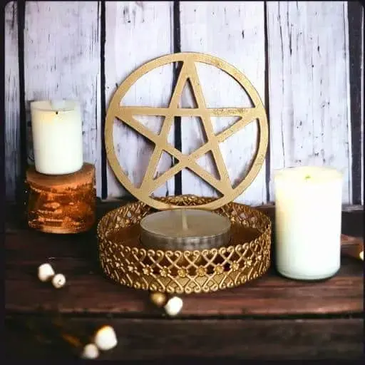 Reflection-Pentacle Candle Holder