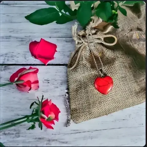 Heart Pendant - Red Jasper