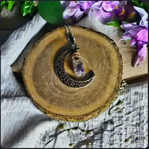 ​Amethyst wish bottle pendant