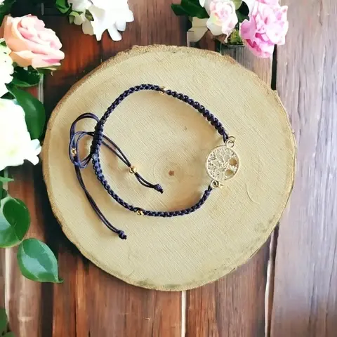 ​Bracciale fantasia Albero della vita blu navy