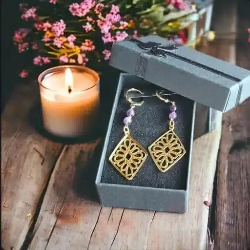 Boucles d'oreilles artisanales Améthyste